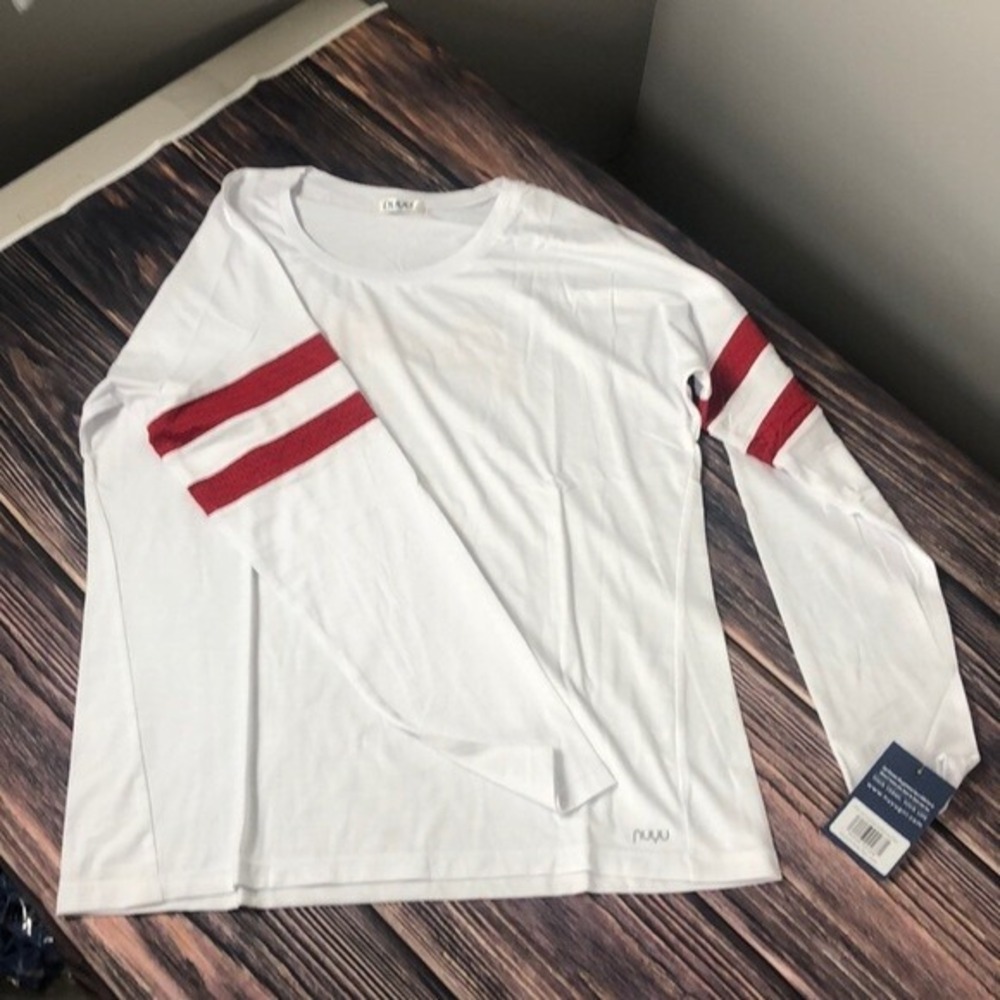Nuyu Womens Stanford Cardinals Long Sleeve Relaxed Crew White Shirt Size L NWT